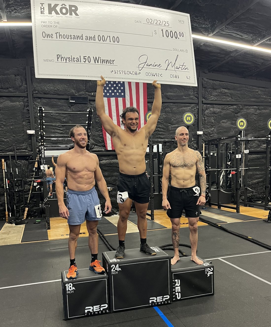 Chris Ochs on the podium at The KOR Sarasota's Physical 50.