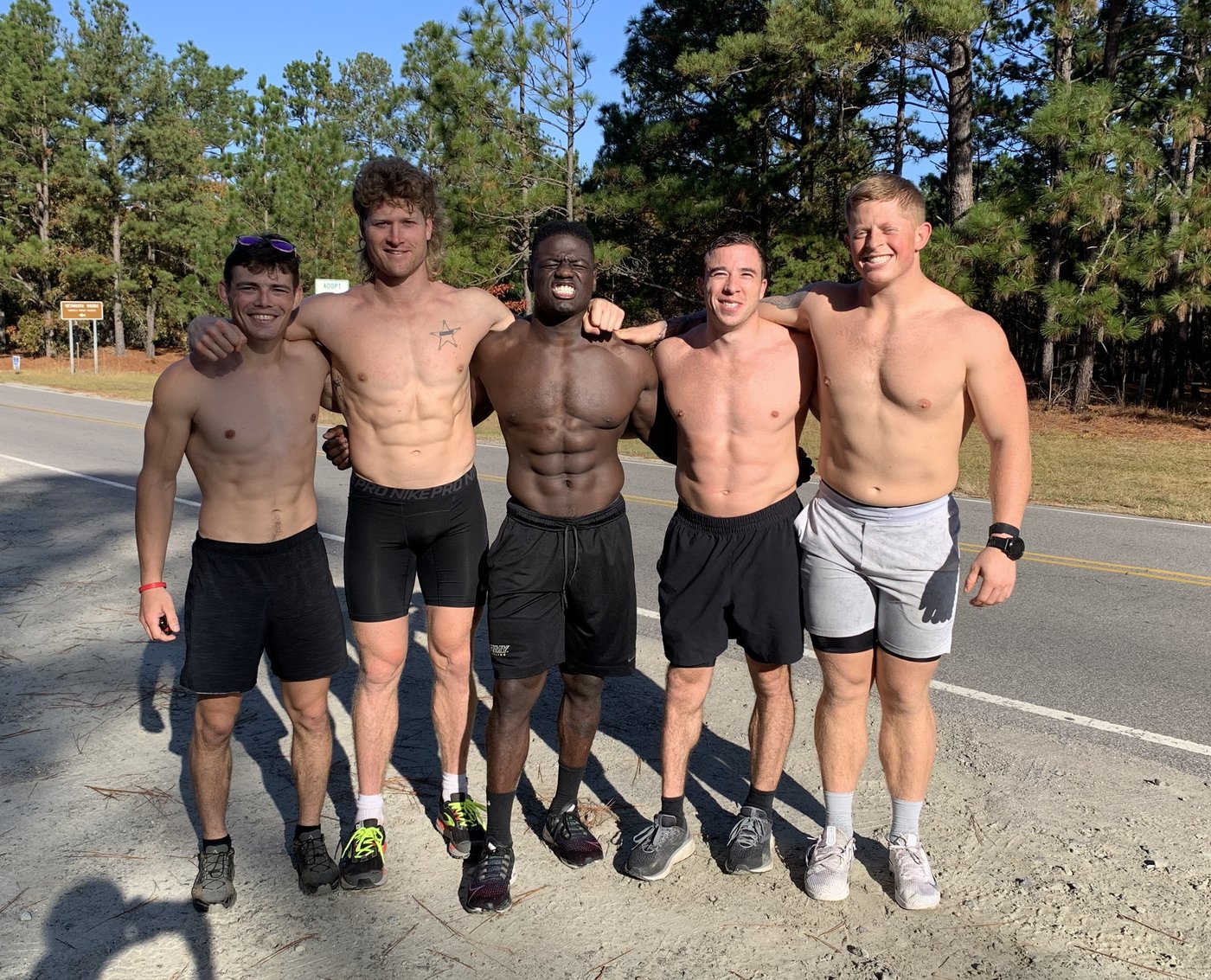 Chris Ochs after a run in Pinehurst with Hunter McIntyre and Chandler Smith.